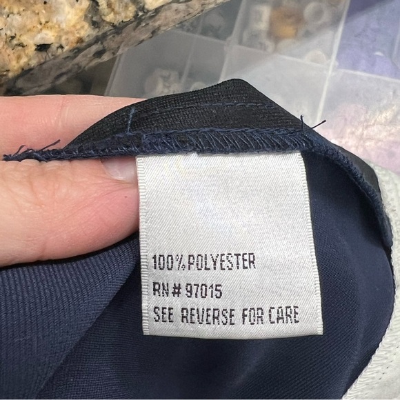 NWT Larry Levine Navy & Cream Pant Suit Set Size 8 - Picture 8 of 11